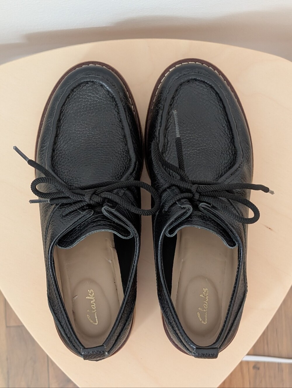 Clarks black leather platform loafers - Eden - size 6.5 - Picture 3 of 11